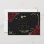 Elegant Gothic Romance Roses Wedding RSVP Karte (Vorderseite)