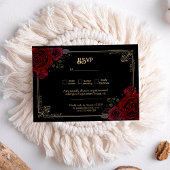 Elegant Gothic Romance Roses Wedding RSVP Karte