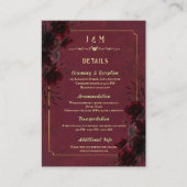 Elegant Gothic Romance Wedding Enclosure Card Begleitkarte (Vorderseite)