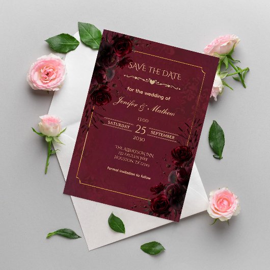 Elegant Gothic Romance Wedding Save the Date
