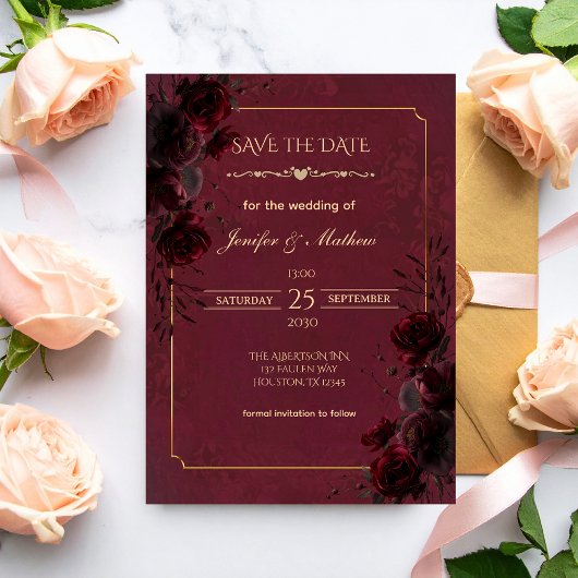 Elegant Gothic Romance Wedding Save the Date