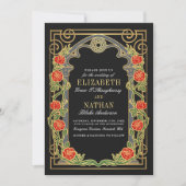 Elegant Gothic Roses Cathedral Frame Wedding  Einladung (Vorderseite)