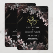 Elegant Gothic Rust Black Roses Save The Date (Vorne/Hinten)