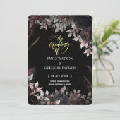 Elegant Gothic Rust Black Roses Save The Date (Stehend Vorderseite)
