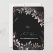 Elegant Gothic Rust Black Roses Save The Date (Rückseite)
