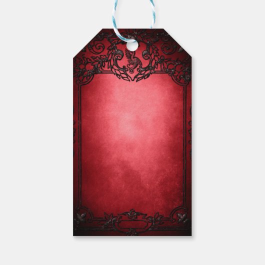 Elegant Gothic Rustic Red Geschenkanhänger (Rückseite)