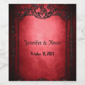 Elegant Gothic Rustic Red Weinetikett (Einzelnes Label)