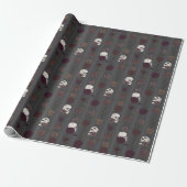 Elegant Gothic Skull & Rose Stripes Geschenkpapier (Ungerollt)