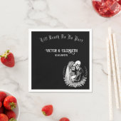 Elegant Gothic Till Death Do us Part Skelett Serviette (Beispiel)