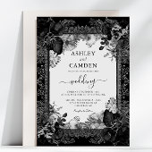 Elegant Gothic Victorian Floral Wedding Einladung