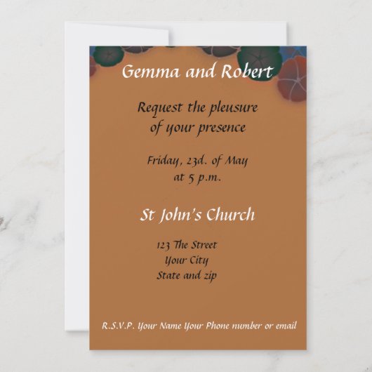 Elegant Gothic Wedding Einladung (Rückseite)