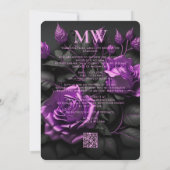 Elegant Gothic Wedding Floral Boho Lila Rose Save The Date (Rückseite)