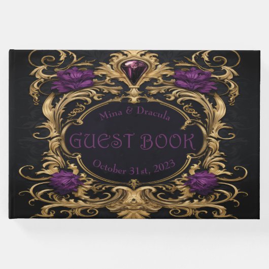 Elegant Gothic Wedding Gästebuch (Vorderseite)
