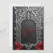 Elegant Gothic Wedding Rose Frame  Save The Date (Rückseite)