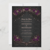 Elegant Gothic wedding save the date invitation Ankündigung (Vorderseite)