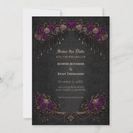 Elegant Gothic wedding save the date invitation Ankündigung