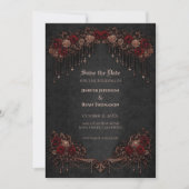 Elegant Gothic wedding save the date invitation Ankündigung (Vorderseite)
