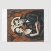 Elegant Gothic Women with Wine Glass Decoupage Seidenpapier (Vorderseite)