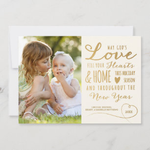 Elegant Gottes Liebe Gold Art Weihnachtsweihnachts Feiertagskarte