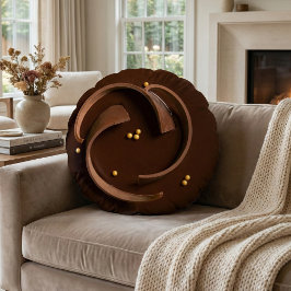 Elegant Gourmet Dark Chocolate Truffle Decadent Rundes Kissen