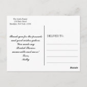 Elegant Gown Brautparty Vielen Dank Postkarte (Rückseite)