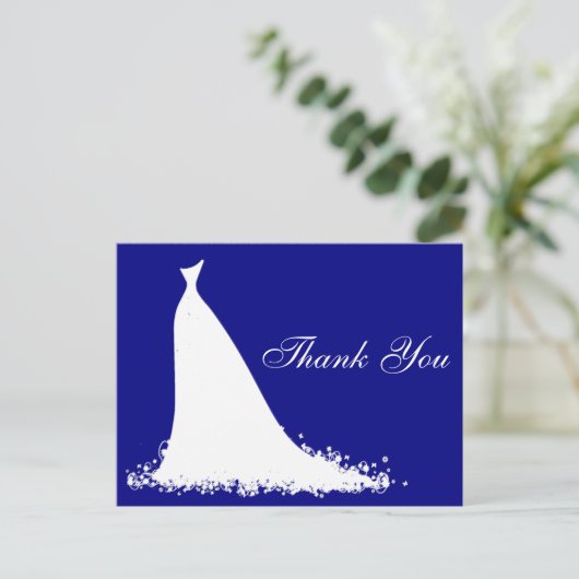 Elegant Gown Brautparty Vielen Dank Postkarte (Stehend Vorderseite)
