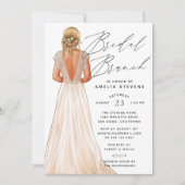 Elegant Gown Bridal Brunch Einladung (Vorderseite)