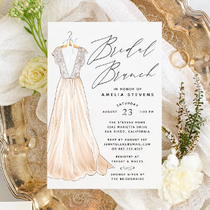 Elegant Gown Bridal Brunch Einladung