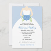 Elegant Gown Bridal Dusche Einladung (blau) (Vorderseite)