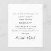 Elegant Gown Tuxedo Budget Save the Date (Rückseite)