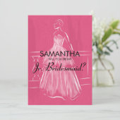Elegant Gown wirst du Jr. Bridesmaid Card sein Einladung (Stehend Vorderseite)