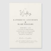 Elegant Grace Cream Wedding Magnetic Magneteinladung (Vorderseite)