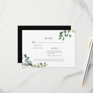 Elegant Grace Eucalyptus Wedding RSVP Card Karte