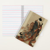 "Elegant Grace" Japanese Cat in Kimono Art Notizblock (Innen)