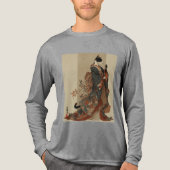 "Elegant Grace" Japanese Cat in Kimono Art Tri-Blend Shirt (Vorderseite)