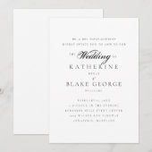 Elegant Grace Wedding Bride Eltern Matte Einladung (Vorne/Hinten)