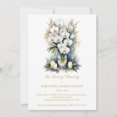 Elegant Graceful White Orchid Bouquet & Candles Einladung (Vorderseite)