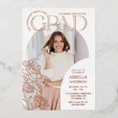 Elegant Grad Arch Blumenbilder Folieneinladung (Vorderseite)