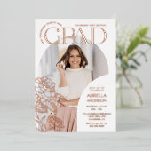 Elegant Grad Arch Blumenbilder Folieneinladung (Stehend vorne)