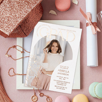 Elegant Grad Arch Blumenbilder Folieneinladung