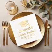 Elegant Grad Cap and Stars Graduate Class Year Servietten Mit Folie