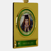 Elegant Grad Cap School Graduate Abschluss Foto Banner-Ornament Gold (Rechts)