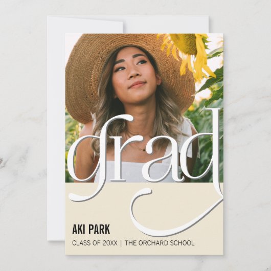 Elegant Grad, Foto Abschluss Ankündigung (Vorderseite)