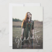 Elegant Grad Foto Abschluss Custom Ankündigung (Vorderseite)