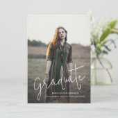 Elegant Grad Foto Abschluss Custom Ankündigung (Stehend Vorderseite)