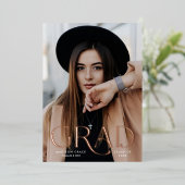 Elegant Grad Foto Foil Abschluss Ankündigung (Stehend vorne)