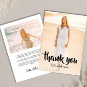 Elegant Grad Foto Senior High School Abschluss Dankeskarte