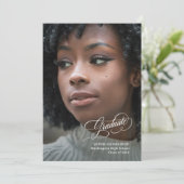 Elegant Grad | Photo and Modern Calligraphy Ankündigung (Stehend Vorderseite)