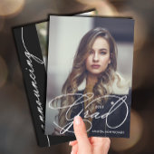 Elegant Grad Script Foto Abschluss Ankündigung