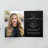 Elegant Grad Script Foto Abschluss geklappt Einladung (Innenseite)